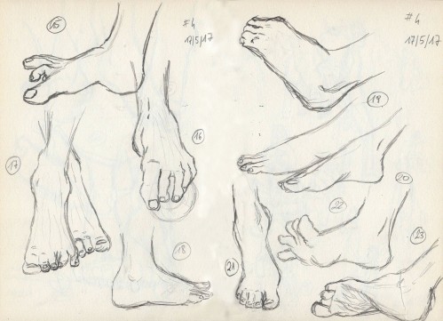 Pencil sketch of feet by viennajetschko